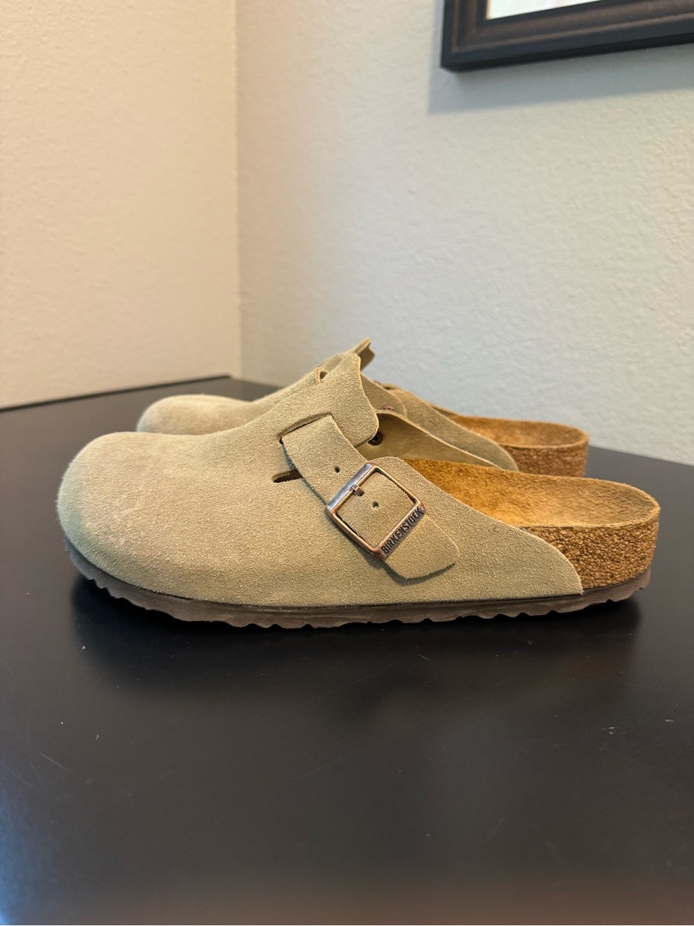 Birkenstock Suede Leather Boston Clog Tobacco Brown